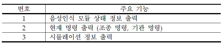 음성인식 모듈의 주요 기능