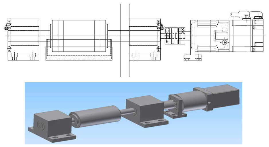 패턴 롤, Air bearing , shaft 설계도면 및 3D 모델