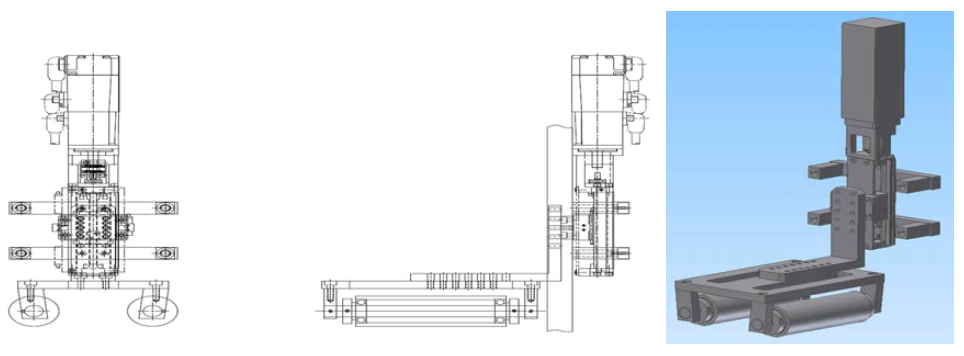 정밀 Y축 이송장치 설계 도면 및 3D 모델