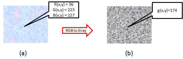 RGB 색상 공간에서 회색 색상 공간으로의 변환