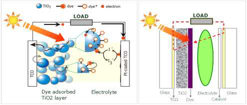 염료감응 태양전지 구동원리 및 구조