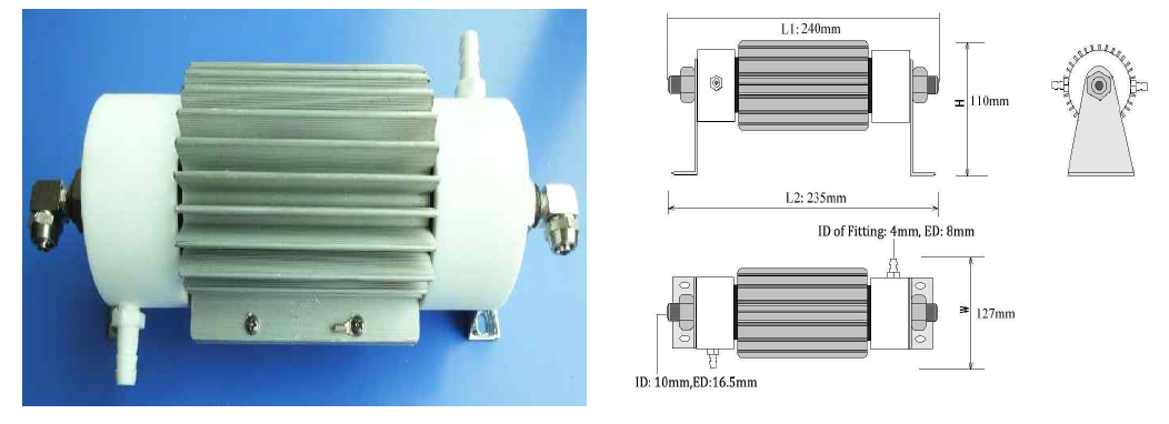 기존제품 (input:15kv, output:3g/hr)