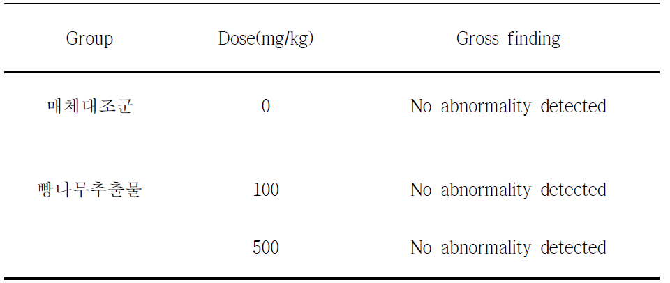 Necropsy findings of female Balb/c nude mouse