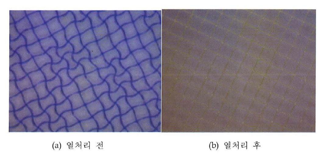 초음파 세척 후 격벽의 광학현미경 사진