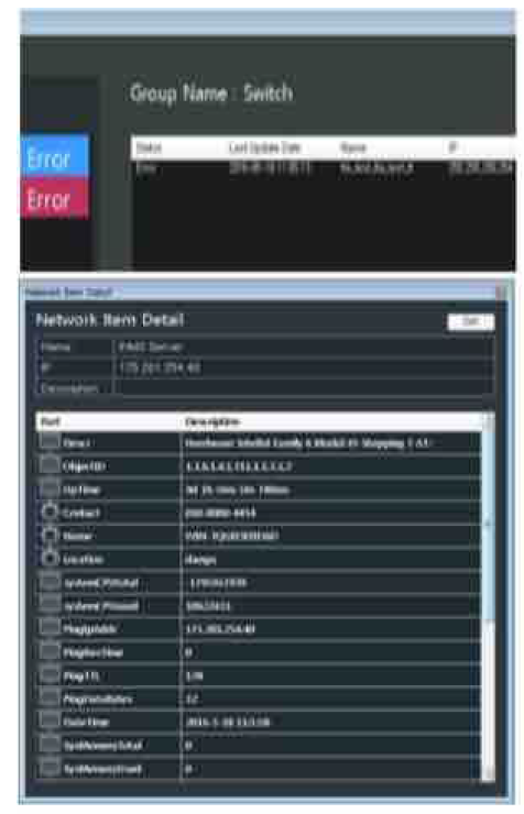 SNMP 기반 네트워크 장비별 모니터링 화면