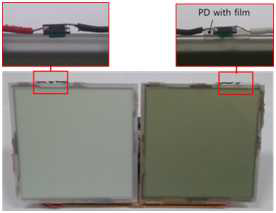 포토다이오드가 부착된 OLED 타일