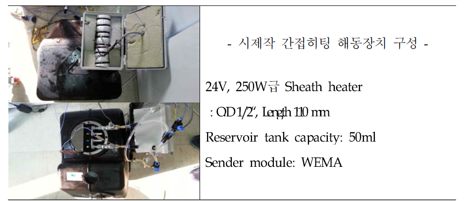 간접히팅 모듈 개선된 시제작품의 장착모습