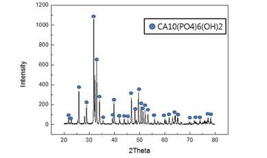 HAp 원료 분말의 XRD 상분석 결과