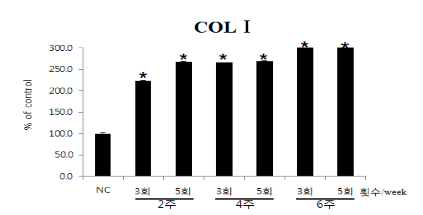 피부재생 인자(COL I) 변화