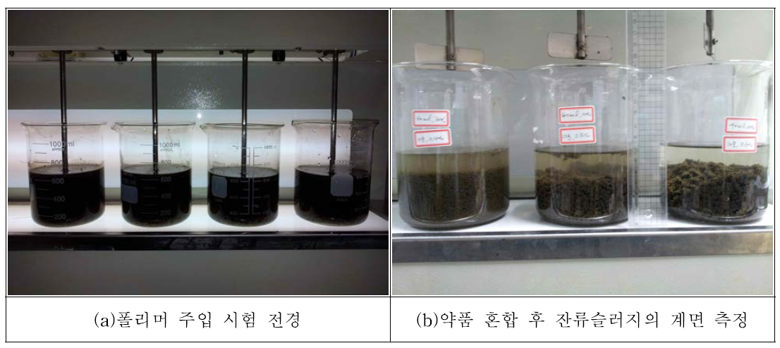 폴리머 응집 시험 전경