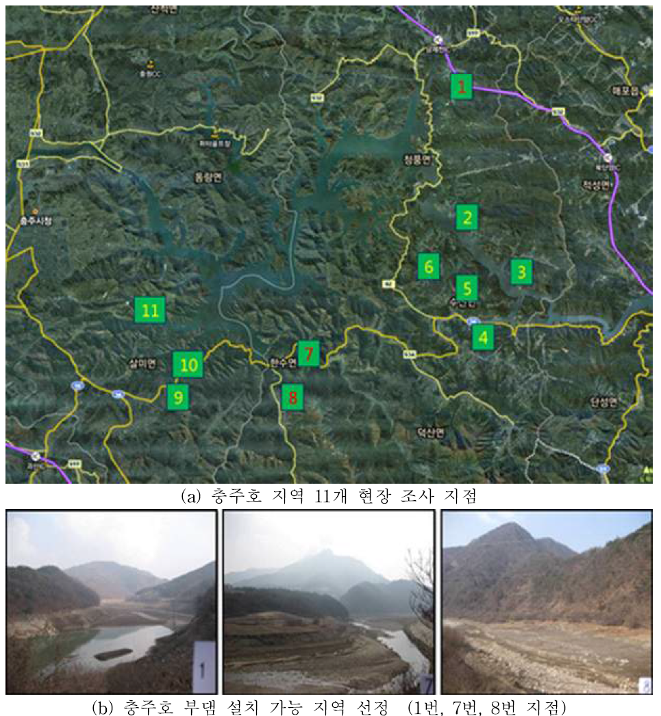 충주호 부댐 설치 가능지역의 선정