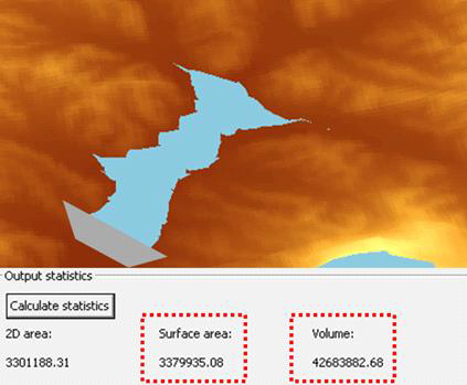 Area and Volume 기능을 이용한 생태호의 면적, 수량 계산