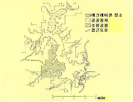 Missouri주의 Wappapello 호수의 진입도로