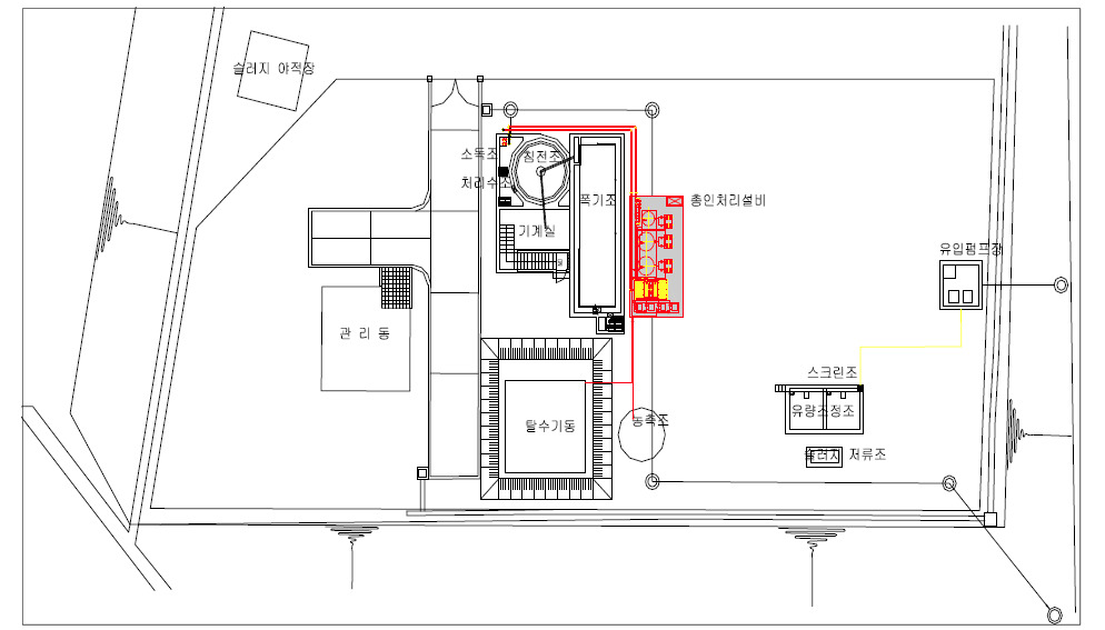부여 은산 농공단지 폐수처리장 총인처리시설 배치계획 평면도