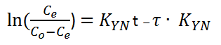 Yoon & Nelson model equation