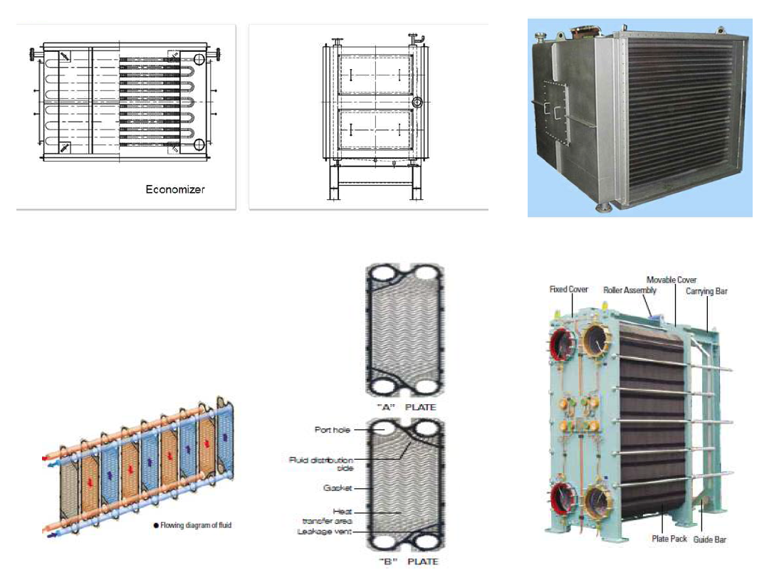 급수예열기의 개요도 및 장치