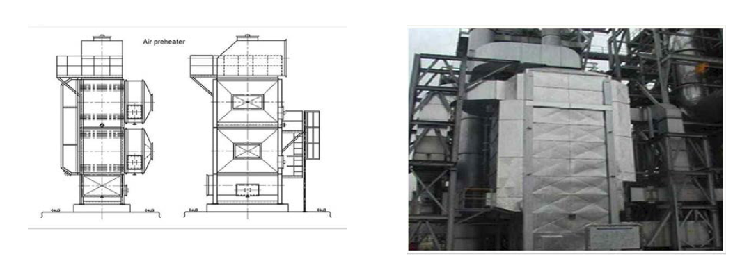 공기예열기의 도면 및 장치