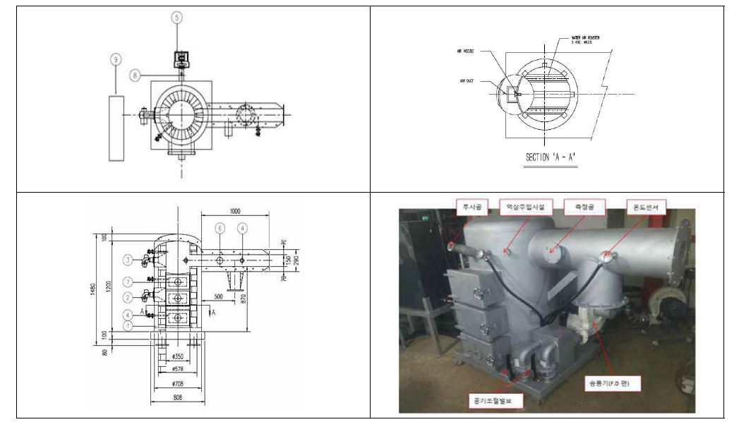 가연성 연소버너 도면 및 실제사진