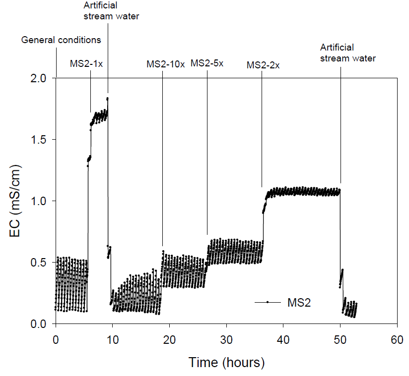 3차 시범하천 MS2의 EC 변화
