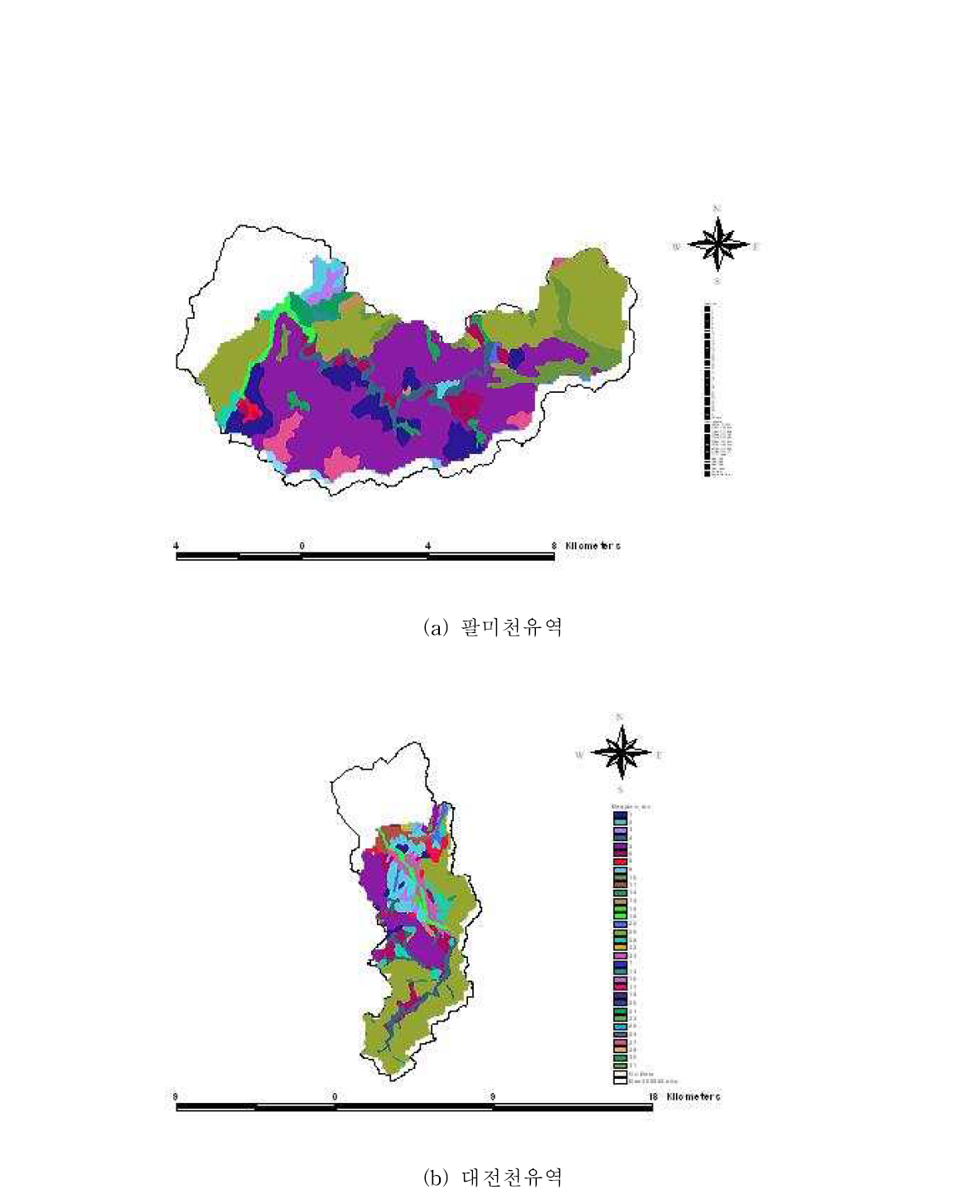 각 유역의 토양도