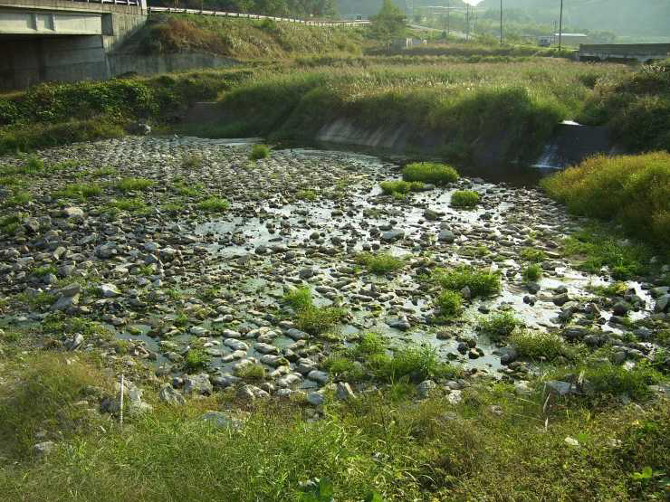 보성 칠동천에 설치된 생태하상보호 블록