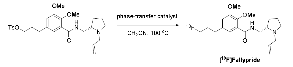 Radiosynthesis of [18F]fallypride from its tosylate precursor in a single-step with fluorine-18.