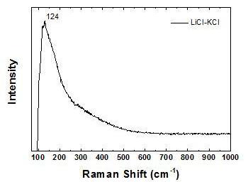 LiCl-KCl의 라만 스펙트럼(500℃)