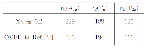 라만분광 실험 결과와 시뮬레이션의 비교(Nd)