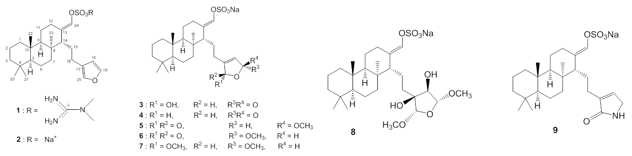 Structures of suvanine sesterpenes(1-9)