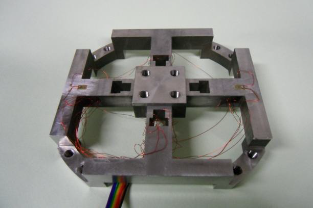 Manufactured two-axis force/torque sensor.