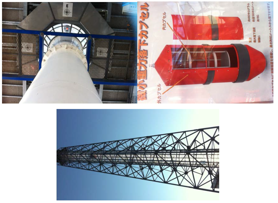 The facility of 50 m drop tower at Hokkaido.