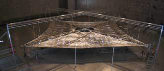 Solar sail in vacuum chamber