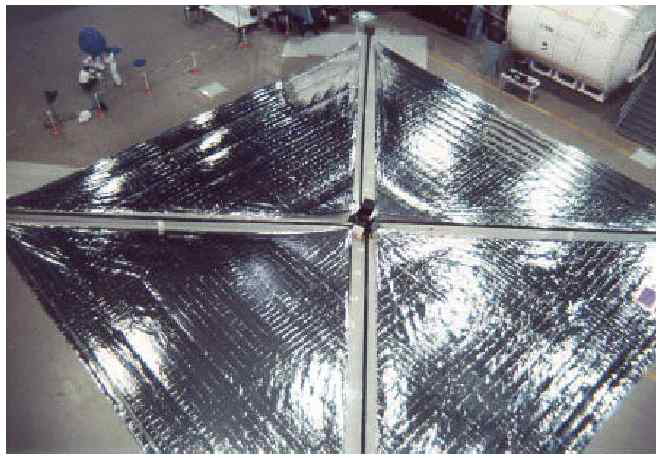 Solar sail ground deployment test