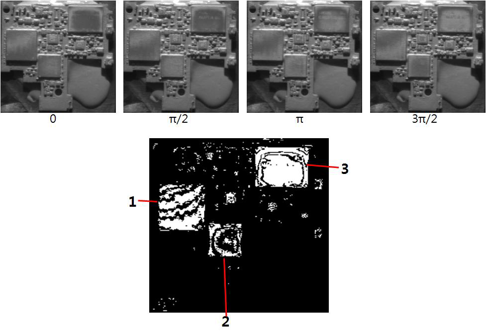 Moiré pattern of mainboard by local phase shift at 100℃