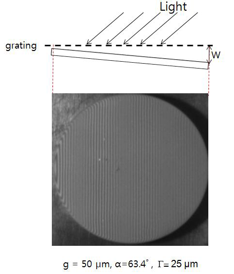 moiré pattern of inclined specimen