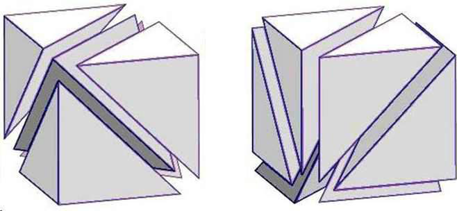 Middle cut triangulation(left) and Kuhn triangulation(right)