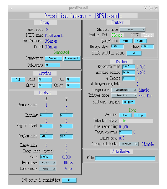 EPICS 기반 이미징 제어시스템 GUI