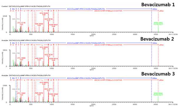 Bevacizumab 단백질 L:Cys134-L:Cys194 disulfide bond의 확인