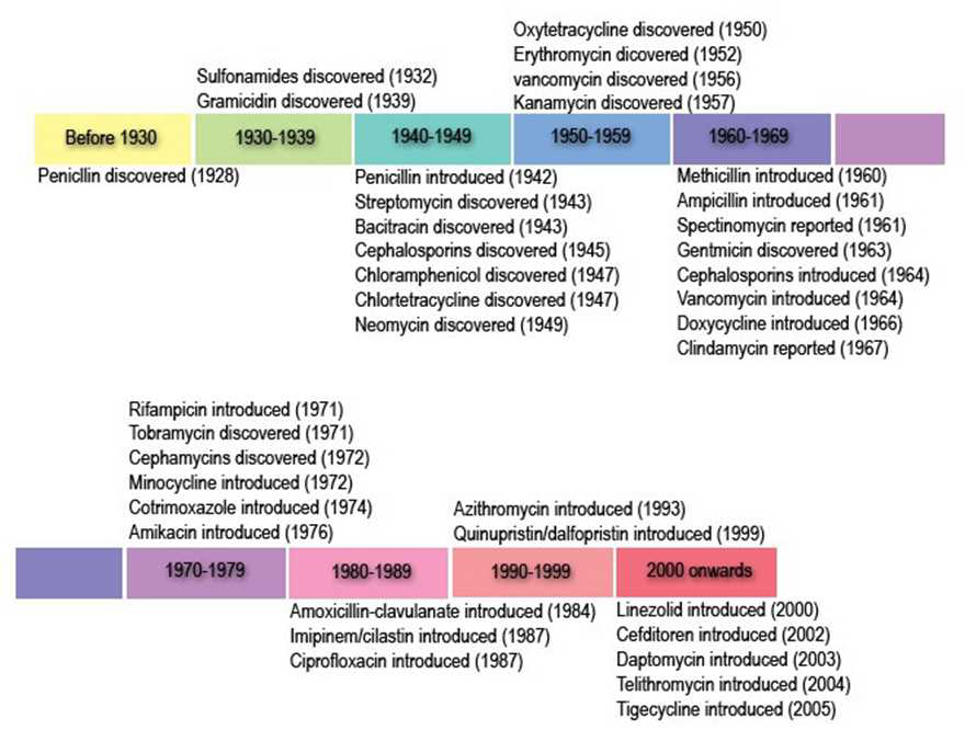 항생제 개발 연혁