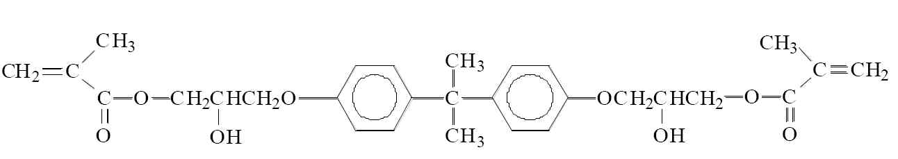 bisGMA 단량체의 화학적 구조