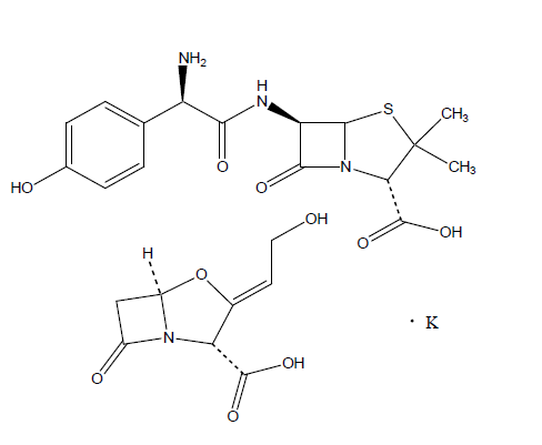 structure of amoxicillin· Clavulanate Potassium