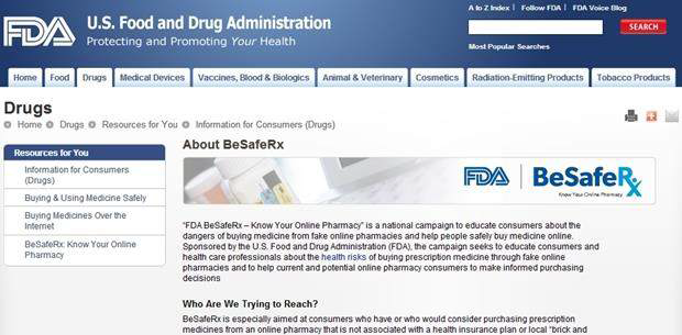 미국 FDA의 인터넷약국 안전사용 캠페인 ‘BeSafeRx’