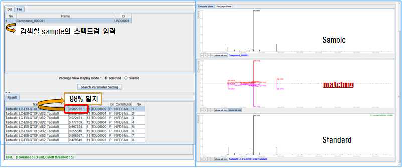 Library program images of spectrum search view