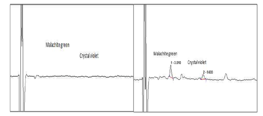 Chromatogram of blank and LOQ recovery test(eel).