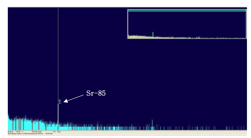 표준시료 중 85Sr의 감마스펙트럼
