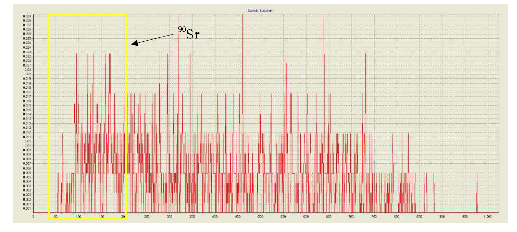 축산물 바탕시료 중 90Sr의 베타스펙트럼