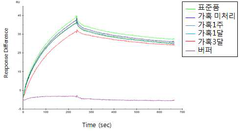 SPR assay 결과 - Infliximab과 TNFα의 Sensorgram