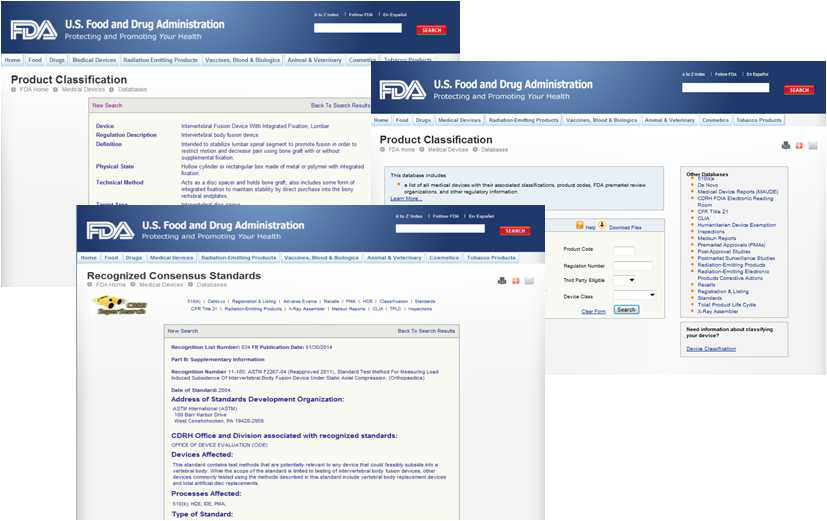 척추 수술용 의료기기 관련 미국 FDA 인정규격, 가이던스 및 시험항목