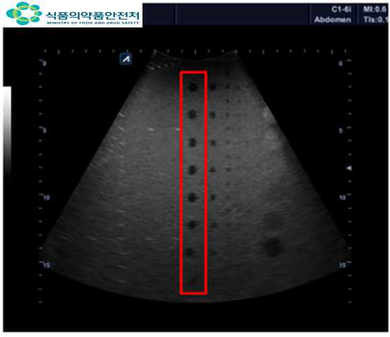 최대표시깊이 시험결과(A사)