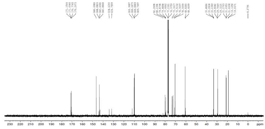 물질 4의 13C-NMR spectrum (CDCl3, 125 MHz)